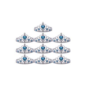 Prinsessen Tiara - Kroon - 10-pack - Traktatie - Verjaardag Kind - Verkleedkleren Meisje - Blauw